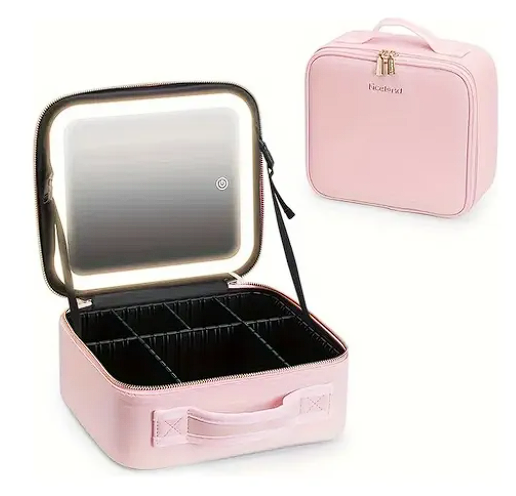 Estuche De Maquillaje Con Espejo Led